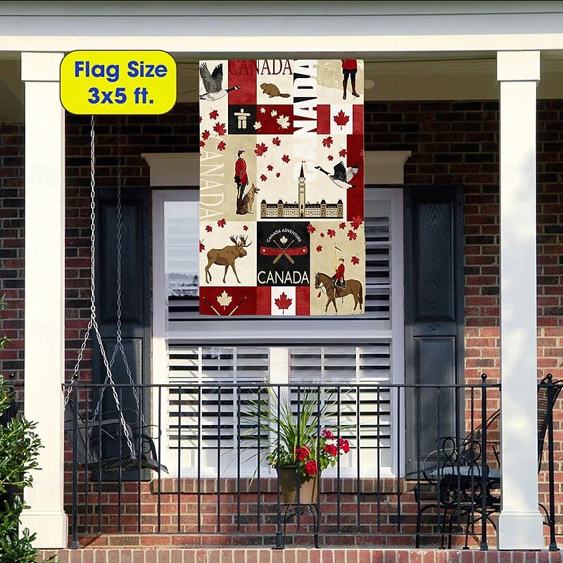 Canada Day Garden Flag 12 x 18 Inch Yard Flags, Patriotic Small Garden Flags for Outside, Outdoor Flags, Holiday Garden Flags for All Seasons4