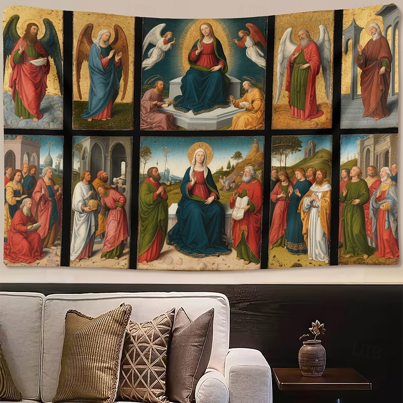 Medieval Tapestry Middle Age Tapestry Religious Art Large Mural Decor Photograph Backdrop Home Bedroom Living Room Decoration Gent Belgium3
