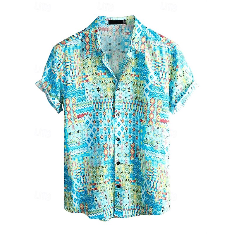 Retro Vintage Boho 1970s Shirt Hawaiian Shirts Hippie Floral Fancy Dress Men's Halloween Carnival Music Festival Beach Vacation Wear Retro Theme Party Adults' Shirt2