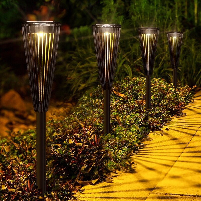 LED Solar Pathway Lights Outdoor Waterproof IP65 Solar Walkway Lights with Auto On/Off and 2 Lighting Modes Outdoor Landscape Lighting for Yard Garden Pathway Walkway Driveway Lawns Landscape