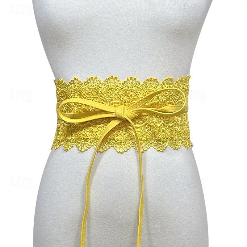 Women's Belt Cloth Silver Black White Yellow Pink Waist Belt Street Daily Pure Color3