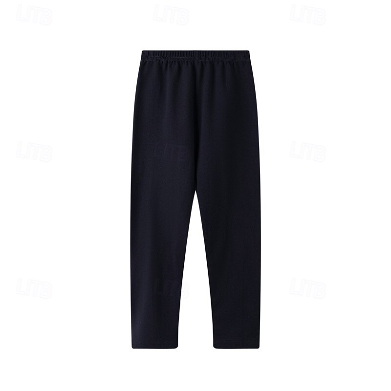 Kids Girls' Leggings Solid Color Streetwear Outdoor 4-12 Years Summer Black White Pink4