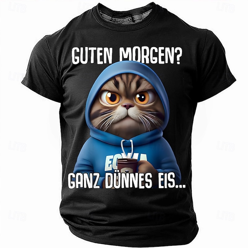 Men's Funny German T Shirt Short Sleeve T shirt 3D Print Crew Neck Shirt Fashion Daily Basic Street Casual Daily Black Red Green Summer Spring All Seasons Clothing Apparel S M L XL XXL XXXL