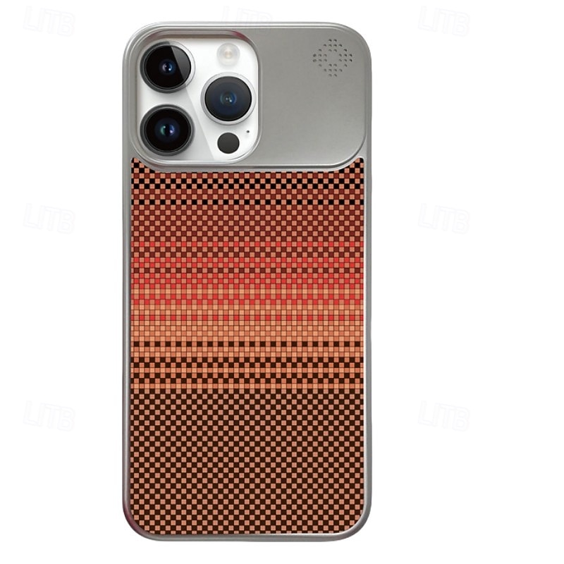 Phone Case For iPhone 16 15 14 Pro Max 13 Back Cover Magnetic Adsorption Slim Case Support Wireless Charging Shockproof Geometric Pattern PC2