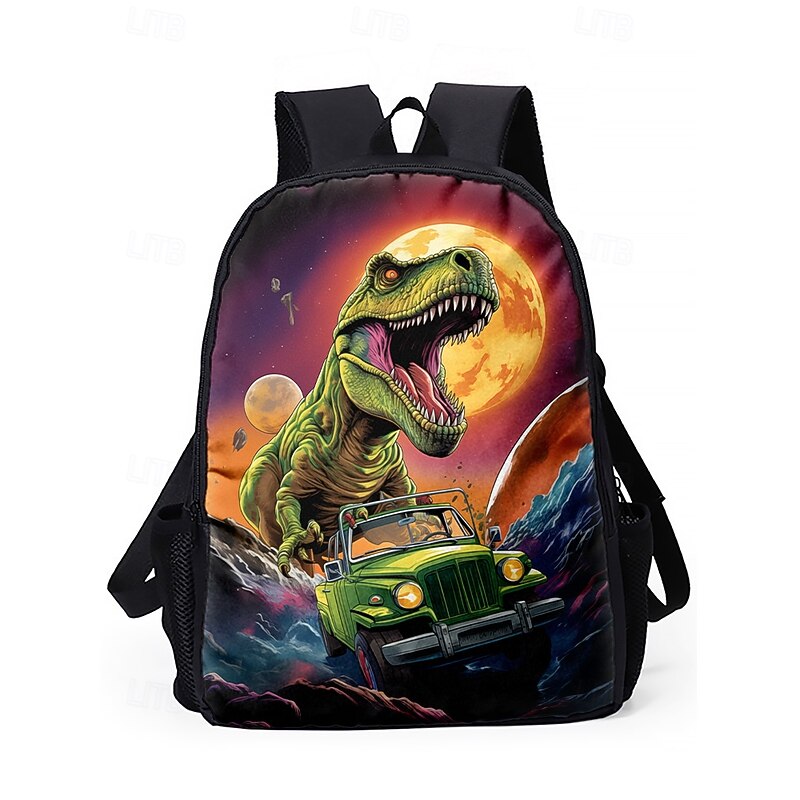 Kids' 3-Piece Dinosaur Backpack Set with Lunch Bag and Pencil Case, T-Rex Print, Lightweight School Bag for Boys, Girls and Elementary Students