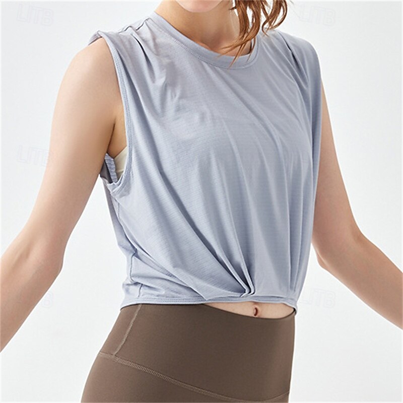 Women's Solid Colored Workout Tank Top Sport Shirt Sports Tank Top Jacquard Crop Top Breathable Tennis Golf Pickleball White Pink Blue Tennis Clothing3