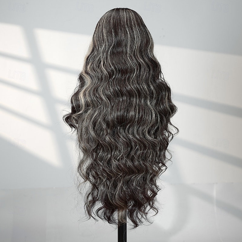 Synthetic Lace Wig Body Wave Style 30 inch Black / Blonde Middle Part 13x4 Lace Front Wig Women's Wig Brown / Dark Green4