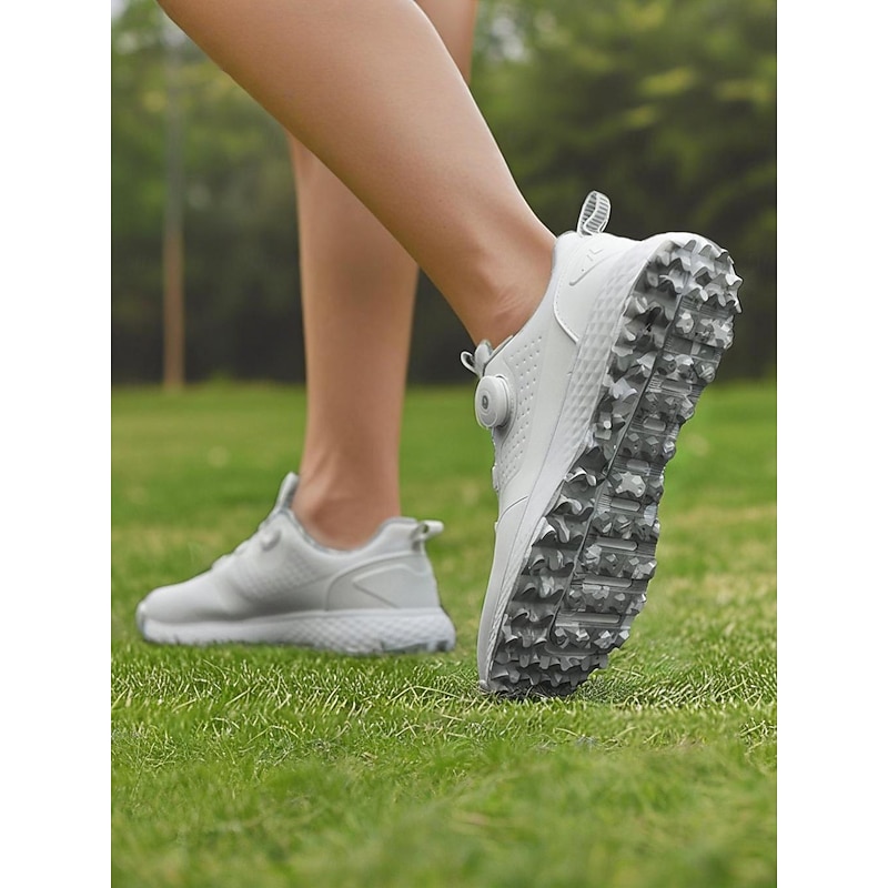 Women's Gray Waterproof Golf Shoes with Dial Lacing System – Comfortable Non-Slip Athletic Footwear for Outdoor Practice, Tournaments or Rainy Days3