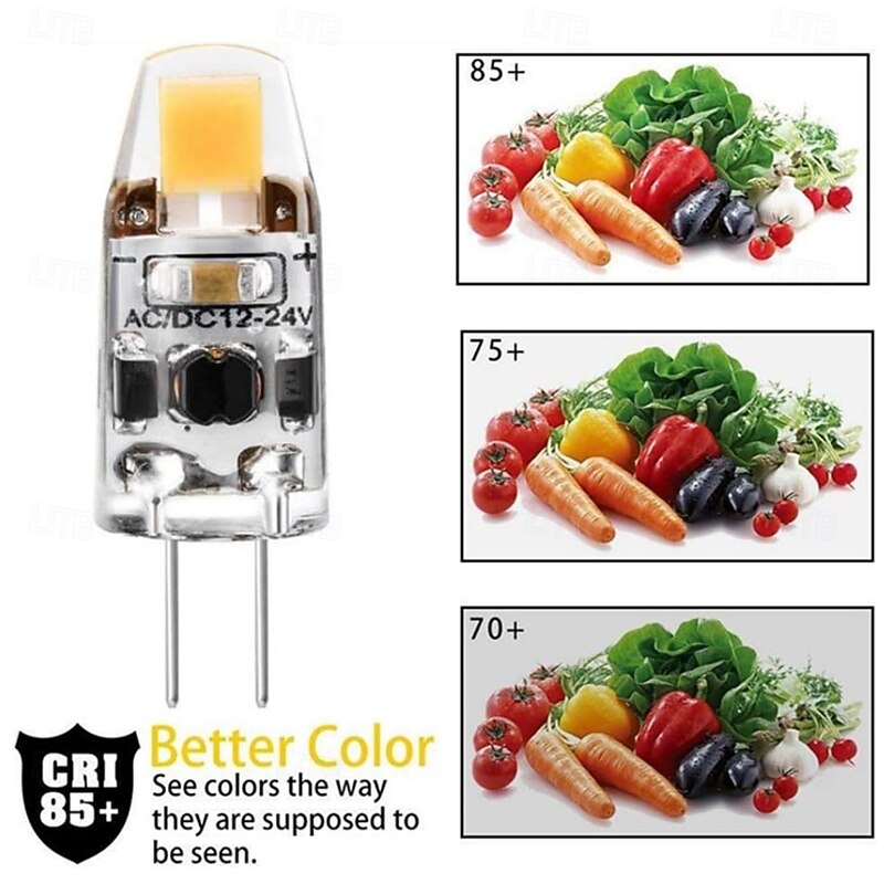 G4 LED Light Bulbs AC/DC12V-24V 2W Dimmable G4 Bi-pin T3 JC Base Bulb Equivalent to 20W G4 Halogen Bulb White Warm White for crystal chandelier 10pcs4