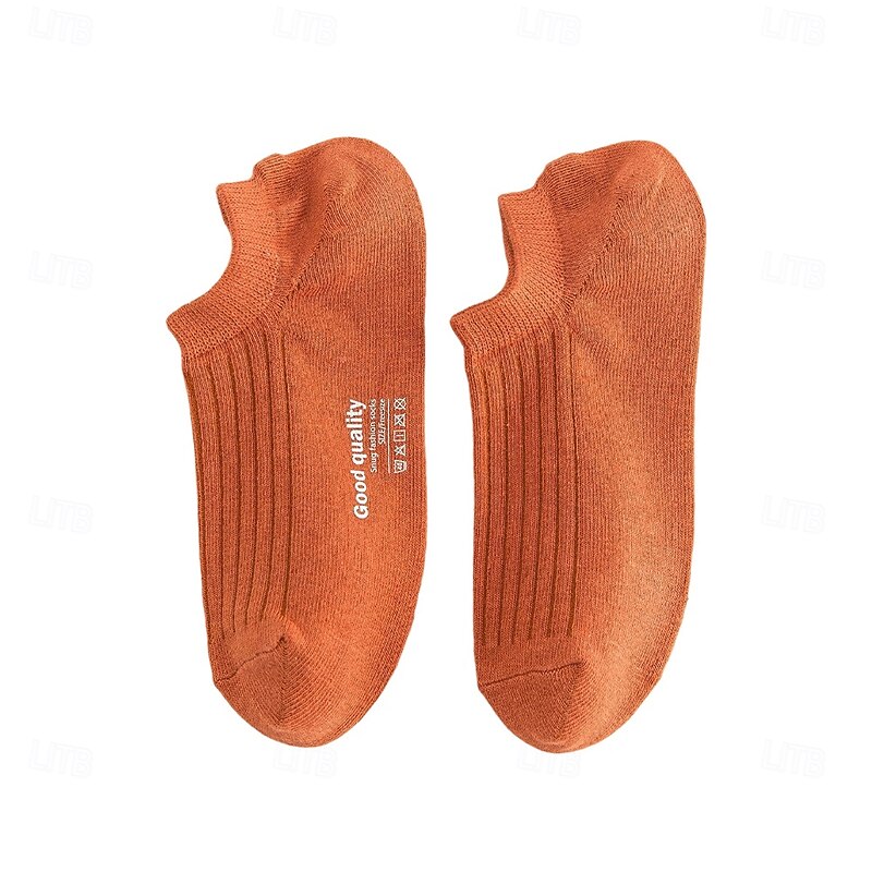 Men 1 Pair Socks No Show & Liner Socks Black White Color Plain School Formal Outdoor Medium Summer Spring Fall Daily Casual2