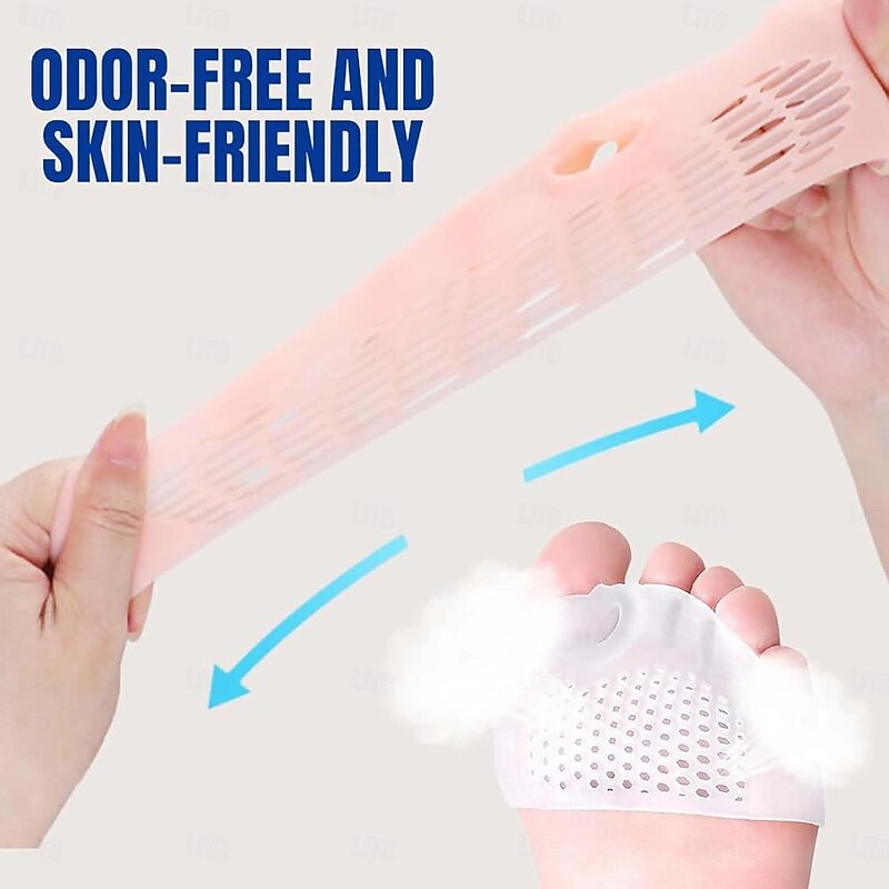 2 Pairs Silicone Toe Separators Bunion Corrector Cushion Metatarsal Pads Ball of Foot Cushions Breathable Soft Gel Foot Cushions for Men Women Straighten Overlapping Toes Realign Crooked Toes4