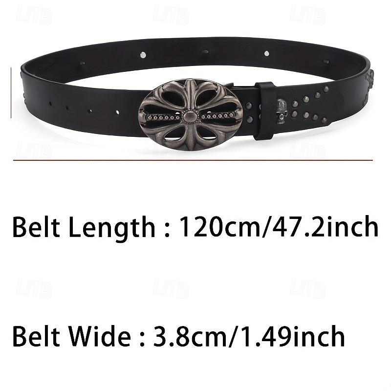 Men's Belt Waist Belt Black Alloy Durable Adjustable Plain Outdoor Daily3