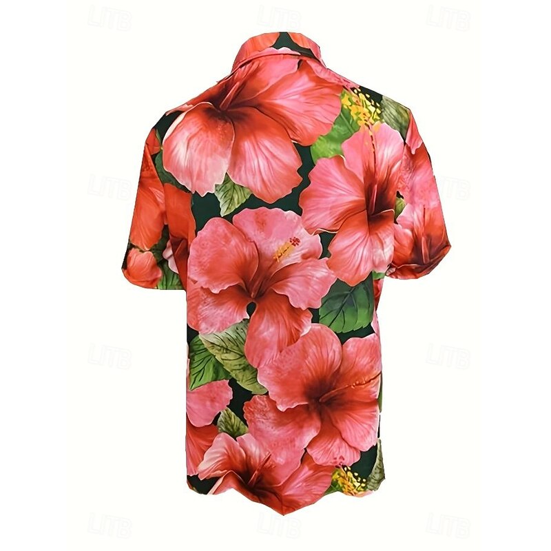 Women's Shirt Long Sleeve Button Down Blouse Floral Graphic Vintage Tropical Daily Sleeveless Short Sleeve Shirt Collar Regular Tops Daily White Red Summer Spring3
