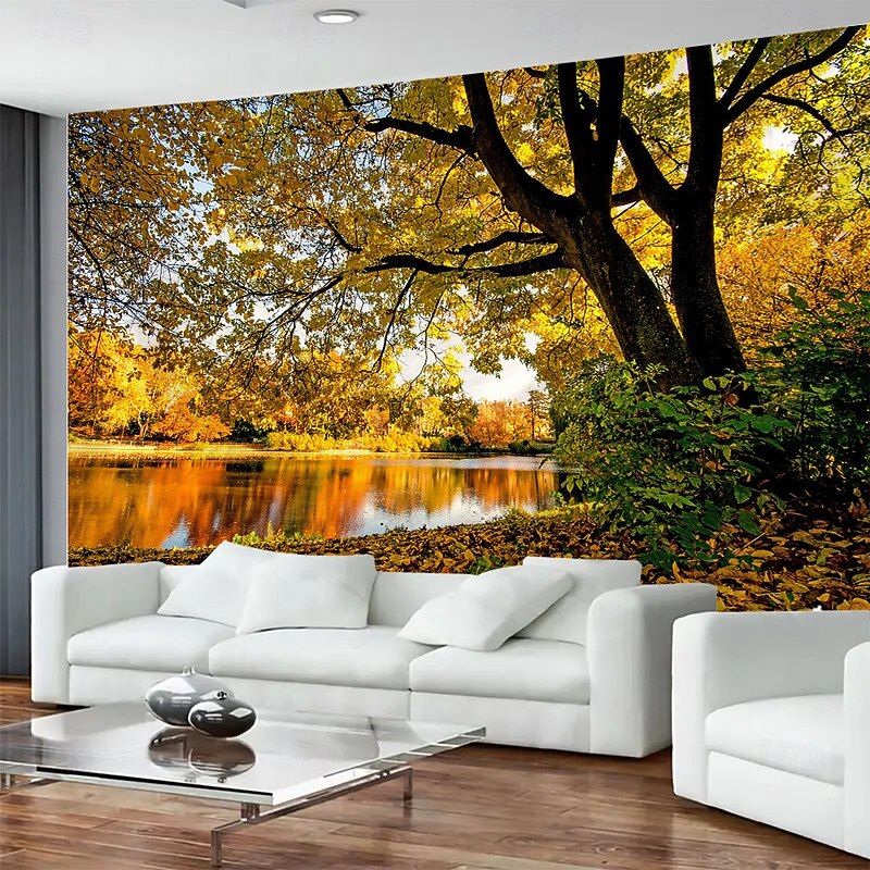 Lush Forest Hanging Tapestry Mural Art Large Tapestry Mural Decoration Photos Background Carpet Curtains Home Bedroom Living Room Decoration3