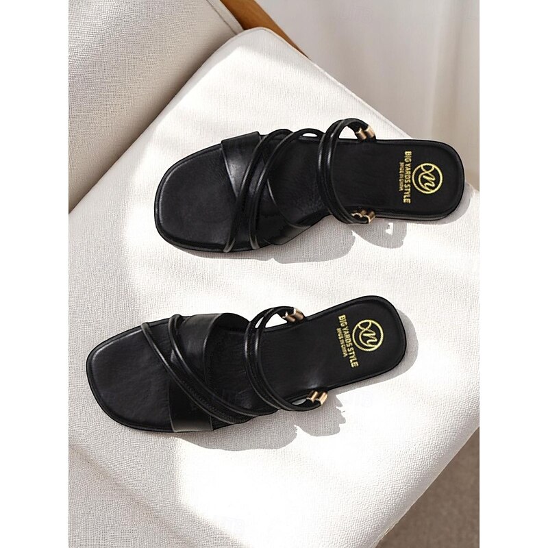 Women's White Strappy Flat Sandals with Crisscross Design - Minimalist Slip-On Summer Shoes for Casual Dates and Everyday Outfits3