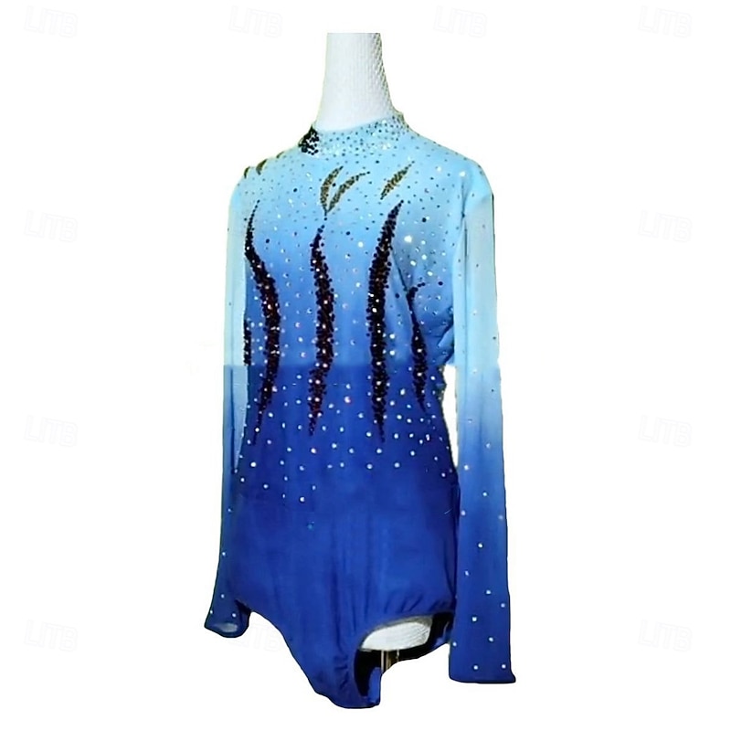 Men's Boys Ice Skating Tops High Elasticity Training Competition Skating Wear Classic Crystal / Rhinestone Long Sleeve Ice Skating Figure Skating3