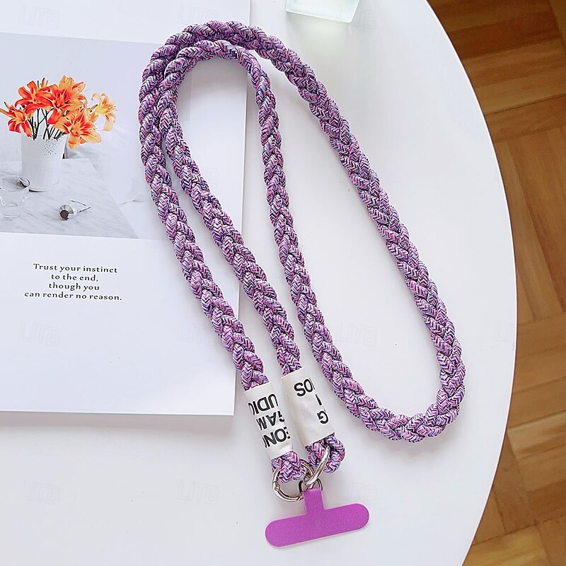 Multicolor Braided Phone Lanyard Strap with Detachable Clip for Phone Case – Adjustable Neck Rope for Women and Men4