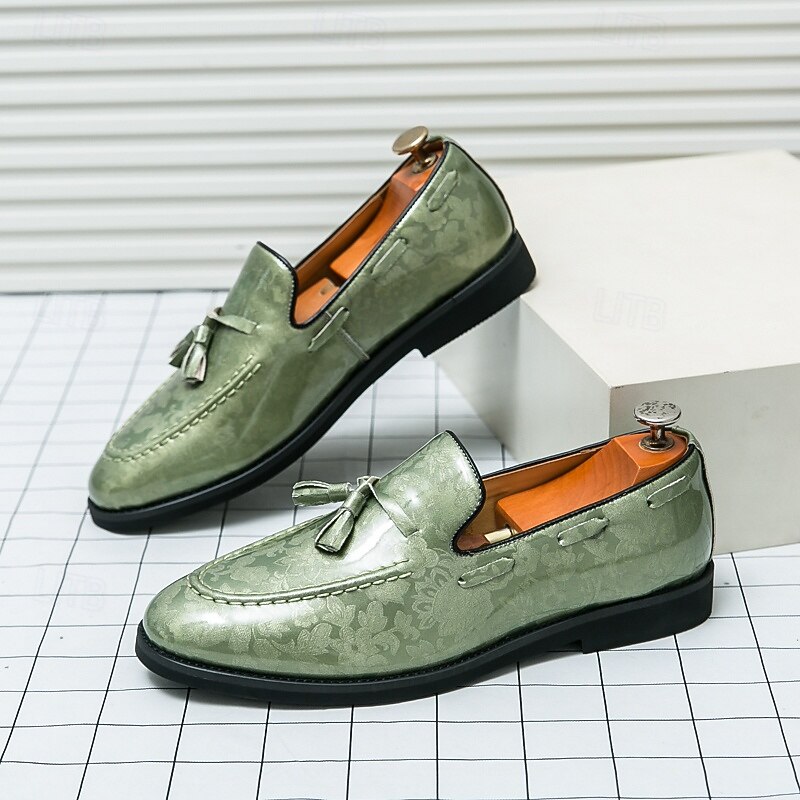 Men's Light Grey Leather Slip-On Shoes with Tassel Detail – Comfortable and Elegant Footwear for Semi-Formal Events, Casual Workdays  and Weddings3