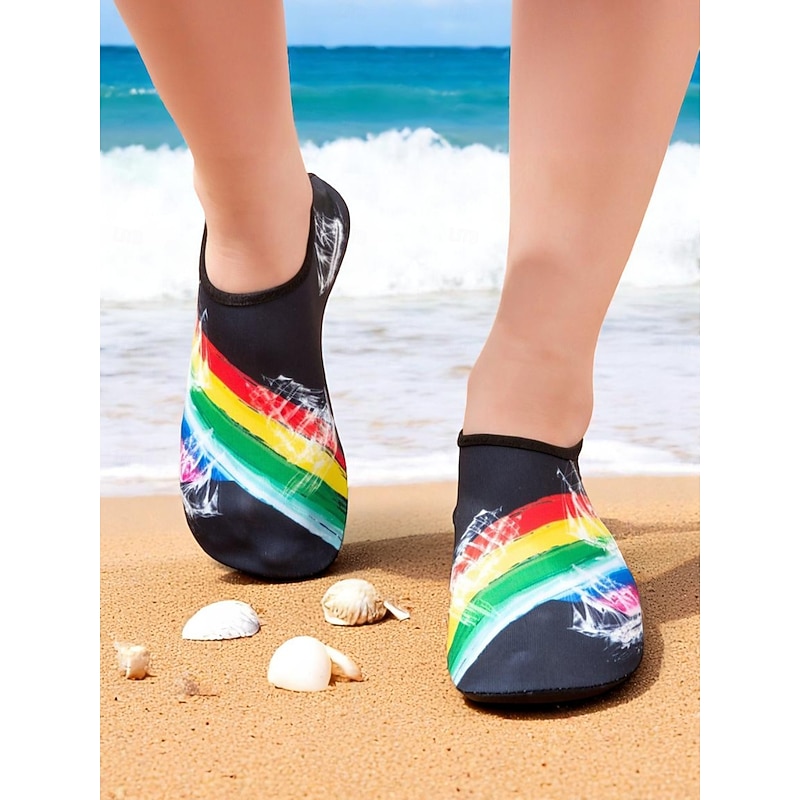 Women's Colorful Cartoon Cat Water Shoes – Lightweight Aqua Socks for Beach, Swimming and Pool & Yoga