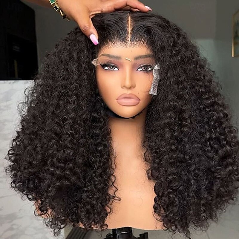 Culry Remy Human Hair 5x5 Closure Wigs Brazilian Remy Hair 13x4 Lace Front Wig Middle Part Burmese Curly Human Hair Wig