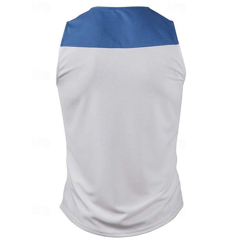 Men's Tank Top Vest Top Undershirt Sleeveless Shirt Sleeveless V Neck Summer Color Block Fashion Designer Basic Patchwork Jacquard Vacation Street Going out White Top Tee for Men3