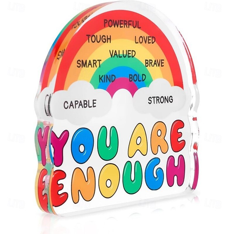 Pride Desk Decorative Sign Acrylic Sign Love Is Love Rainbow LGBTQ Pride Month Office Table Shelf Decor, Party Supplies Theme Decorative Desk Sign