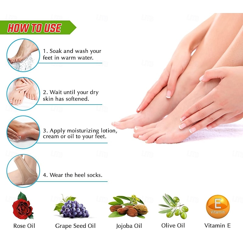 3 Pairs Moisturizing Gel Heel Socks for Women and Men, Overnight Silicone Foot Protector Socks for Dry Cracked Heels, Invisible Sleep Socks for Heel Care4