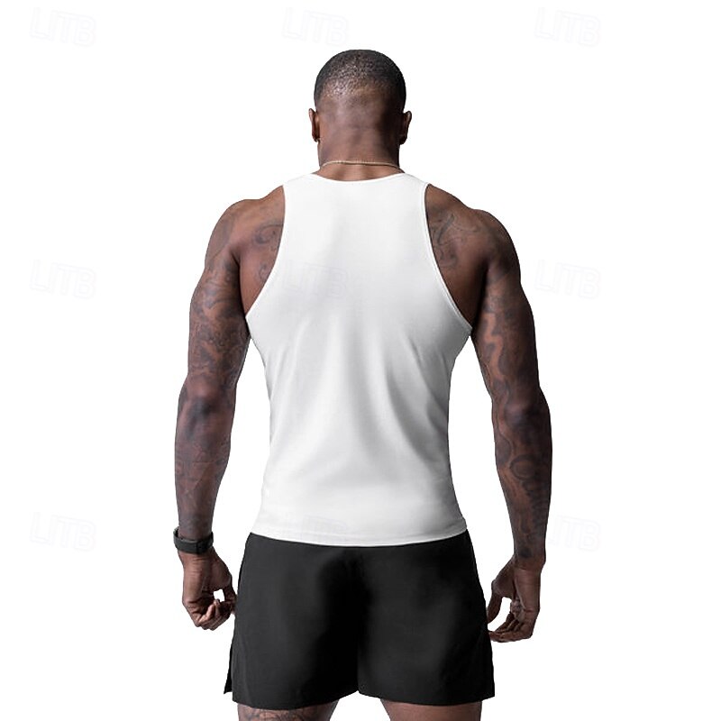 Men's Tank Top Vest Top Undershirt Sleeveless Shirt Sleeveless Crew Neck Summer Print Fashion Designer Basic Classic Vacation Street Going out Black White Wine Top Tee for Men2