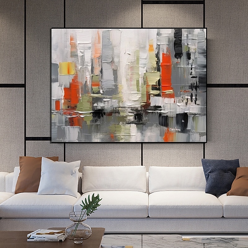 Handmade Oil Painting Canvas Wall Art Decoration Modern Abstract Color Block Texture for Home Decor Stretched Frame Hanging Painting /Rolled Frameless Unstretched Painting4