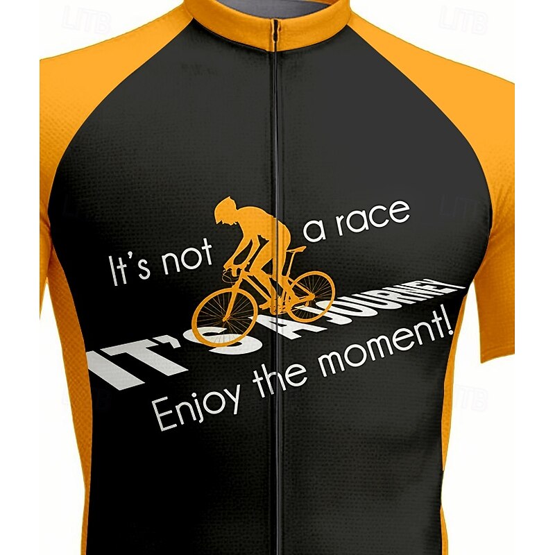 Men's Cycling Jersey Graphic Color Block Letter & Number Short Sleeve Bike Tee Tshirt Top with 3 Rear Pockets UV Resistant Quick Dry Front Zipper Reflective Strips Sports Orange Clothing Apparel3