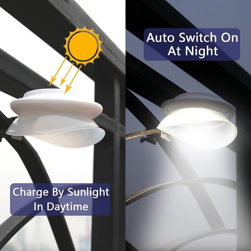 Solar Fence Lights Outdoor Wall Lights 9 LED Super Bright Waterproof Wireless Security for Garden Wall Yard Deck3