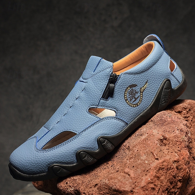 Men's Sandals Blue Sports Sandals with Closed Toe and Adjustable Fit for Hiking Running and Summer Activities2