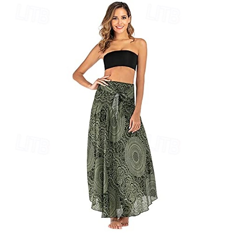 Retro Vintage Boho 1970s Dress Skirt Hippie 2 in 1 Convertible Mandala Fancy Dress Women's Halloween Carnival Music Festival Beach Vacation Wear Retro Theme Party Adults' Skirt Summer3
