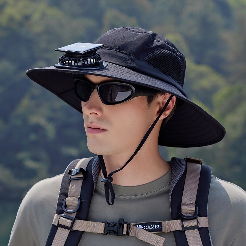 1 Pc Wide Brim Solar Fan Hat for Summer Tourism Mountaineering, Fishing, Camping Sunscreen Hat, Cool and Breathable Fisherman's Hat3