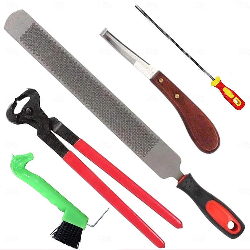 Farrier Tools Set 14 inch Professional Steel Hoof Knife, Goat Hoof Trimmers with Plastic Handle, Reusable Horse Trimming Tools