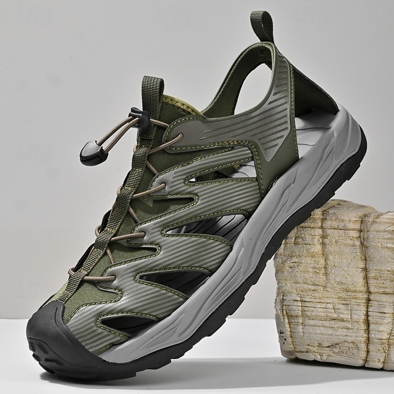 Men's Sandals - White Adventure Sandals with Mesh Design and Flexible Fit for Hiking, Beach Trips and Summer Sports