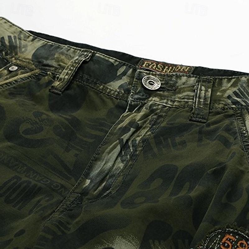 Men's Cargo Shorts Shorts Summer Shorts Multi Pocket Flap Pocket Camouflage Comfort Wearable Knee Length Outdoor Sport Daily Fashion Casual Blue Army Green3