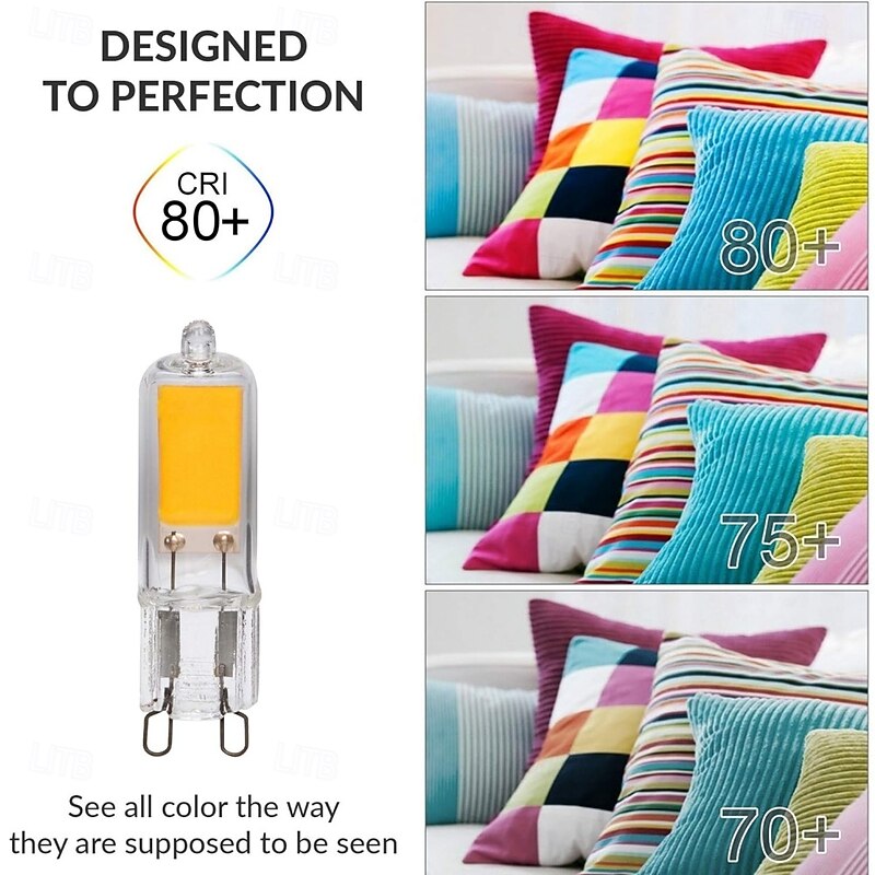 G9 Bi-Pin Base LED COB Light Bulb 220V 2W T4 Dimmable Bulbs 20W to 25W Halogen Replacement White Warm White for Pendants Ceiling Lights Desk Lamp Wall Sconce 4pcs3