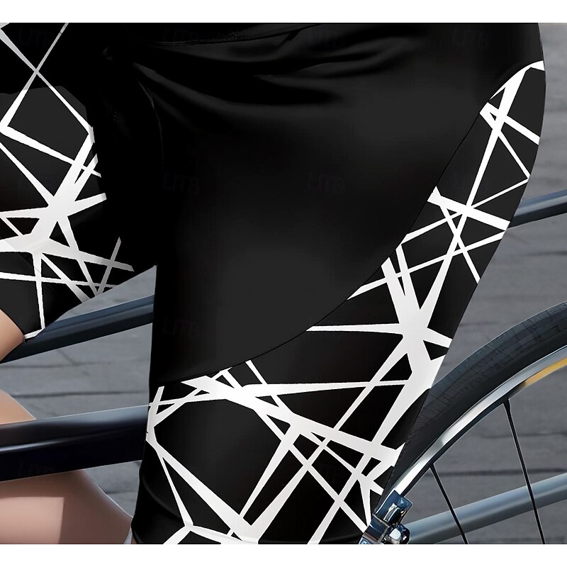Women's Graphic Geometric Cycling Shorts Bike Shorts Padded Shorts / Chamois Sports Sunscreen UV Resistant 3D Pad Quick Dry Black Clothing Apparel Bike Wear2