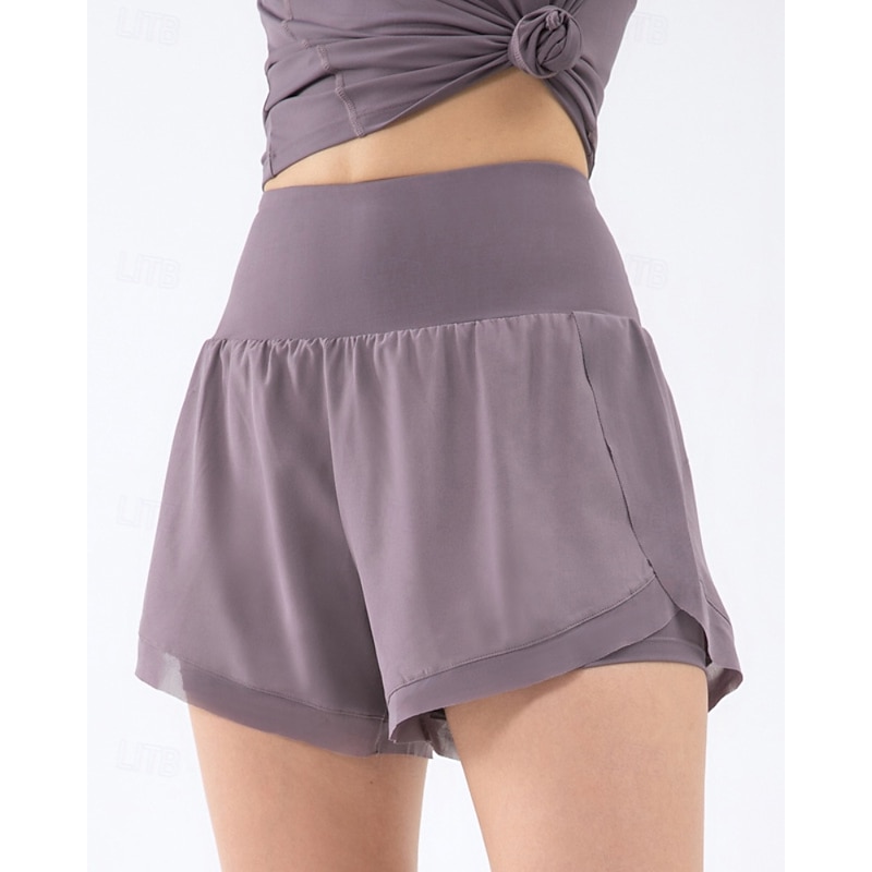 US Open Women's Solid Colored Running Shorts Sports Shorts Tennis Shorts Bike Shorts Pocket 2 in 1 High Waist Quick Dry Moisture Wicking Breathable Tennis Golf Pickleball Black White Pink Tennis