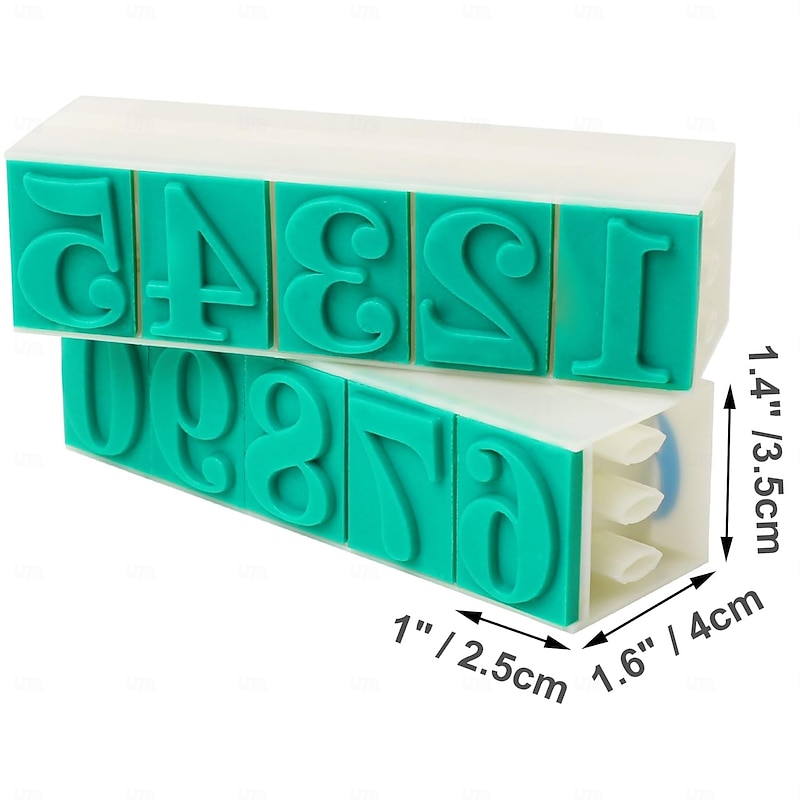 Rubber Head Number Stamp Set - Large Detachable 0-9 Digits Arabic Numerals Stamps Combination Number Stamp for DIY Craft Card Making3