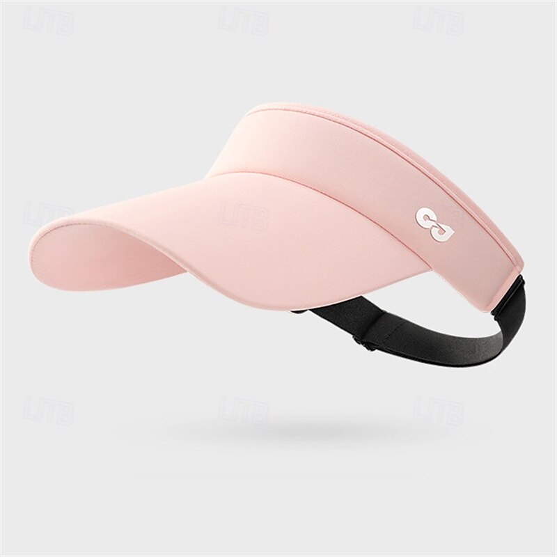 Tennis Sport Visor Sun Visor Women's Solid Colored Classic Fashion Adjustable Breathable Moisture Wicking for Tennis Baseball Running Summer Black White Pink2
