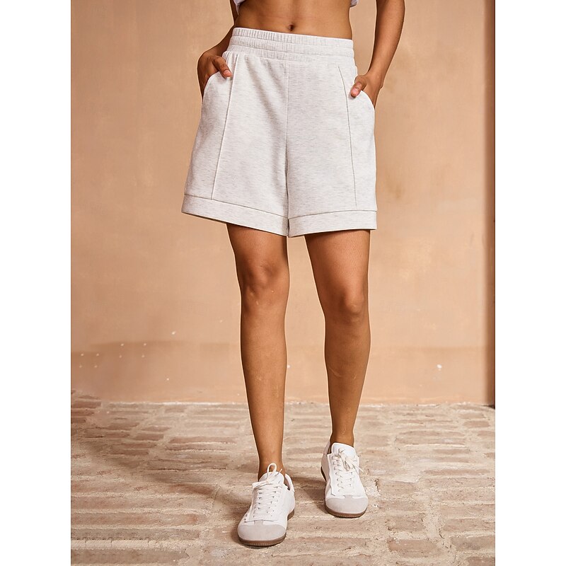 Women's Golf Shorts Ivory Sun Protection Shorts Ladies Golf Attire Clothes Outfits Wear Apparel