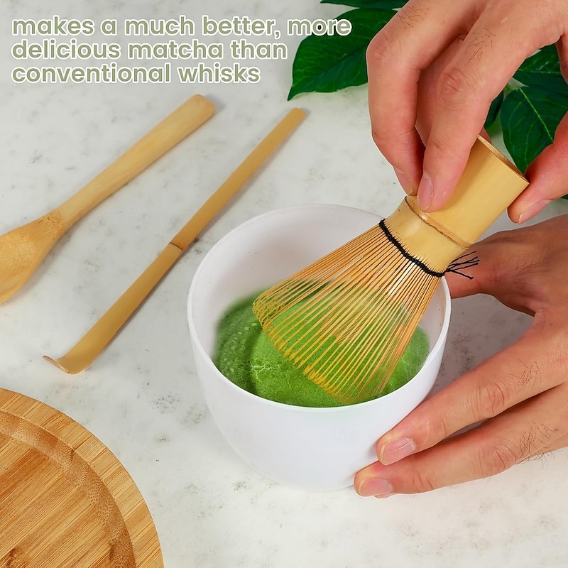 Matcha Whisk Set Japanese Chasen Bamboo Whisk Tea Spoon and Tea Scoop Chashaku Set Green Tea Ceremony Whisk Set2