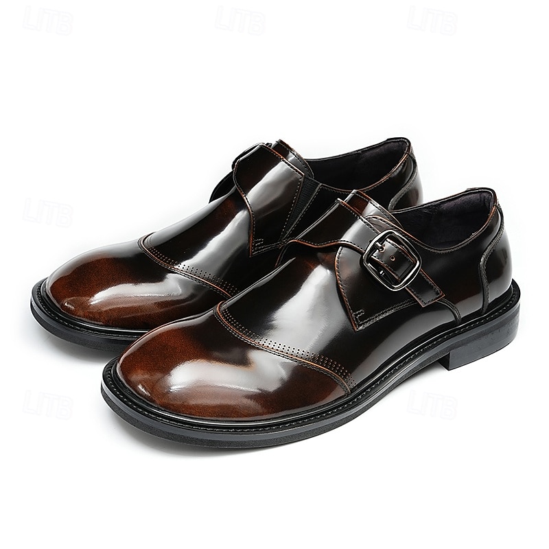 Men's Classic Brown Leather Dress Shoes with Lace-Up Closure – Perfect for Formal Evening Events, Galas and Dinner Parties2