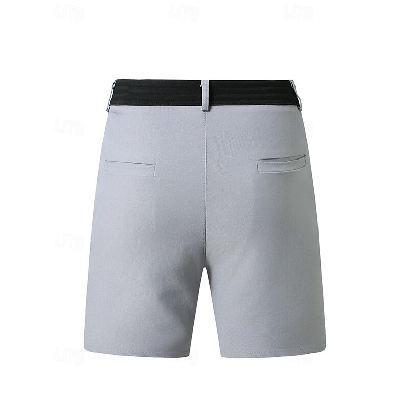 Men's Dress Shorts Burmuda Shorts Work Shorts Pocket Plain Comfort Breathable Knee Length Outdoor Business Fashion Casual Black Navy Blue3