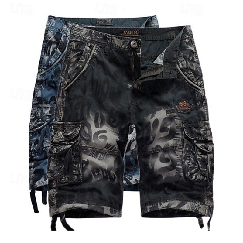Men's Cargo Shorts Shorts Summer Shorts Multi Pocket Flap Pocket Camouflage Comfort Wearable Knee Length Outdoor Sport Daily Fashion Casual Blue Army Green