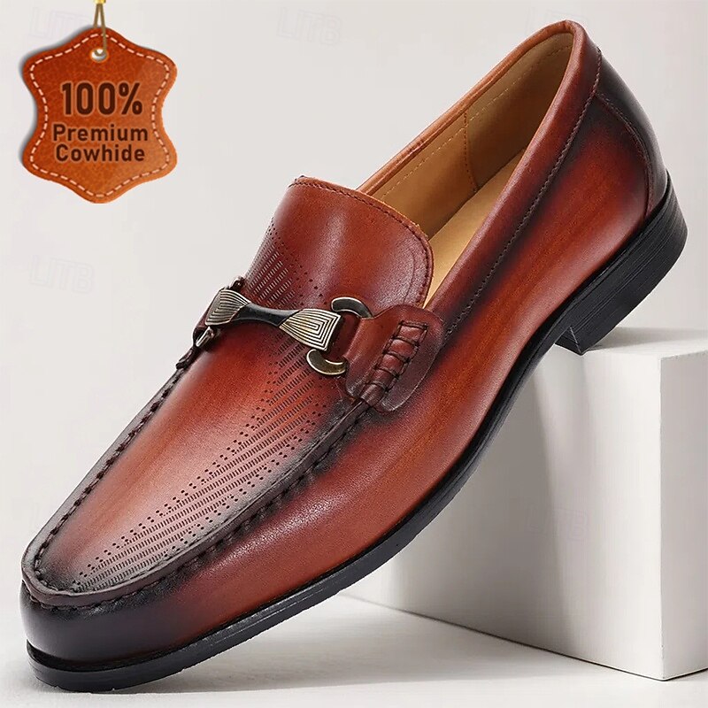 Men's Premium Leather Loafers – Comfortable Slip-On Dress Shoes for Work, Social Gatherings and Business Casual Settings