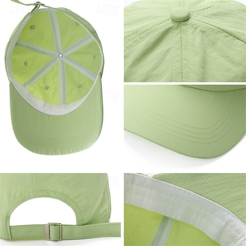 Baseball Cap Tennis Cap Men's Cap Letter Sun Protection Breathable Quick Dry for Tennis Baseball Running Summer White Green4