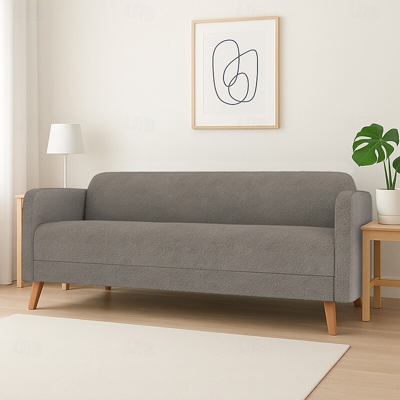 Velvet Sofa Cover Solid Color Quilted Slipcovers Suit For LINANÄS Sofa4